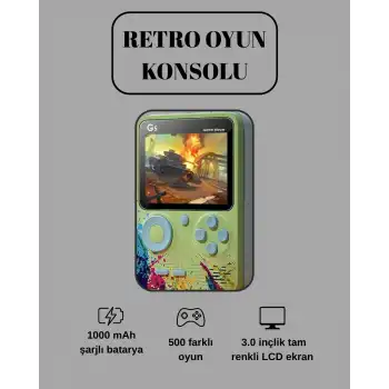 G5 Game Box Retro Mini Oyun Konsolu – 500 Dahili Oyun