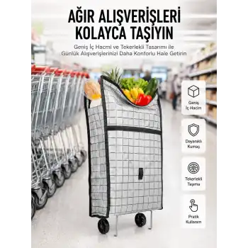 Geniş Hacimli Tekerlekli Pazar Çantası Dayanıklı ve Ergonomik
