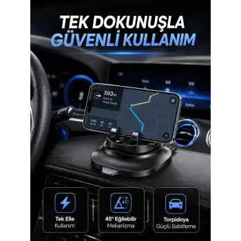 Gizlenebilir Telefon Numaralı Araç İçi Telefon Tutucu Torpido Üstü Telefon Standı