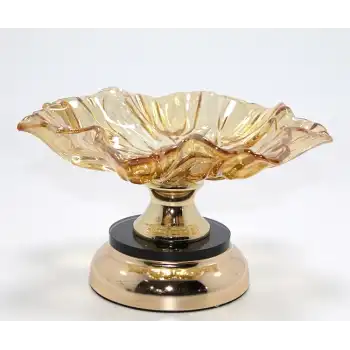 Gold Detaylı Ayaklı Dekoratif Cam Sunumluk Alk4887