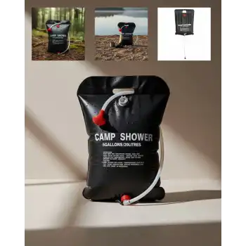 Güneş Enerjili Dış Mekan Duşu 20 Litre Dayanıklı PVC Kamp Duş Sistemi
