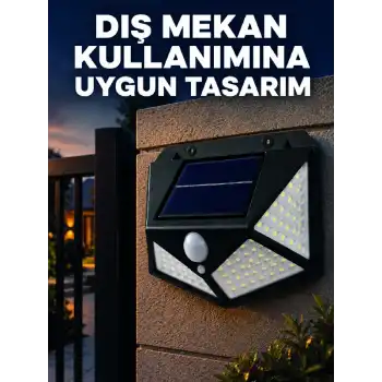 Güneş Enerjisi ile Şarj Olan Hareket Sensörlü 3 Modlu LED Dış Mekan Duvar Aydınlatması