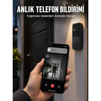 HD Kameralı Akıllı Kapı Zili | Çift Yönlü Sesli Wi-Fi Görüntülü Kapı Zili