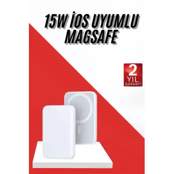 İOS Uyumlu Magsafe Kablosuz 15w Şarj Powerbank Magesafe