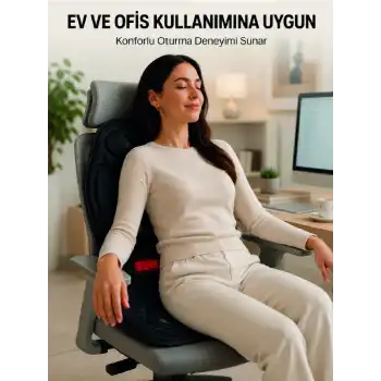 IsIsıtmalı Titreşimli Masaj Koltuk Minderi Sırt Bel Boyun Destekli