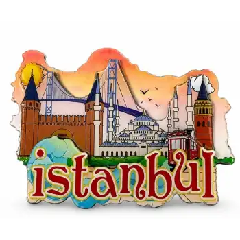 İstanbul Temalı Ahşap Buzdolapı Süsü Magnet Alk5938