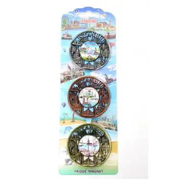 İstanbul Temalı Metal Magnet 3lü Set Model 1