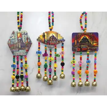 İstanbul Temalı Renkli Boncuklu Asmalı Rüzgar Çanı Alk4572
