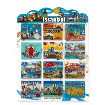İstanbul Temalı Silikon Buzdolapı Süsü Magnet 12li Set Alk5806