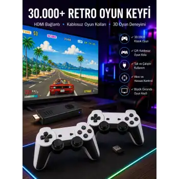 Joystick Çift Kollu Oyun Kolu Retro Oyun Yüksek Çözünürlüklü 3D Game Yeni Nesil
