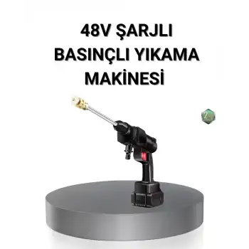 Kablosuz Basınçlı Yıkama Makinesi – 48V Güçlü Motor, 2 Pil ve Köpük Hazneli