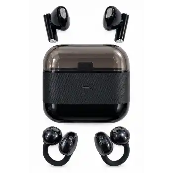 Kablosuz Bluetooth Kulaklık 2’si 1 Arada Klipsli Kulak İçi 4’lü Siyah