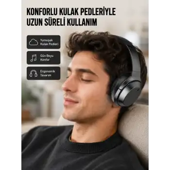 Kablosuz Bluetooth Kulaklık 5.0 18 Saat Kullanım Dinamik Sürücü Siyah Yeni Nesil