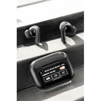 Kablosuz Bluetooth Kulaklık Ekranlı Uzun Şarj Süreli ANC Destekli