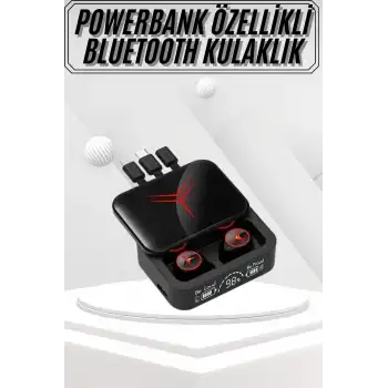 Kablosuz Bluetooth Kulaklık Powerbank Özellikli Göstergeli Hd Mikrofon