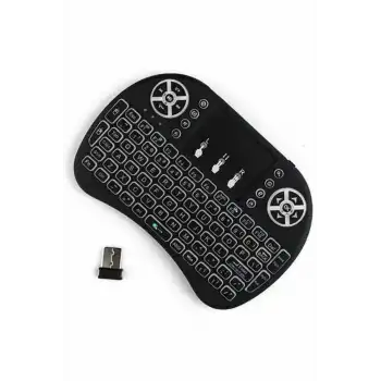 Kablosuz Türkçe Q Klavye RGB Işıklı Televizyon Ps3 Dokunmatik Mouse