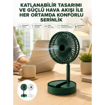 Katlanabilir Usb Şarjlı Masaüstü Soğutucu Mini Fan Telefon Tutucu