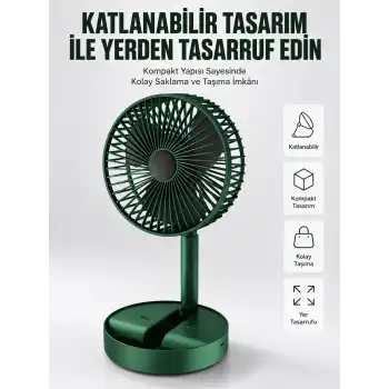 Katlanabilir Usb Şarjlı Masaüstü Soğutucu Mini Fan Telefon Tutucu Yeni Nesil