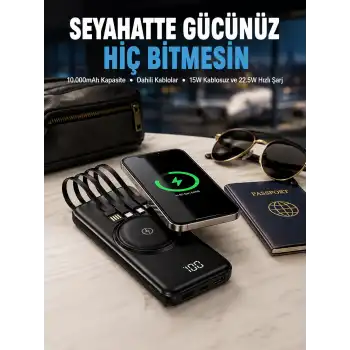 Kompakt Tasarım, Güçlü Performans – 10000mAh Kablosuz Powerbank