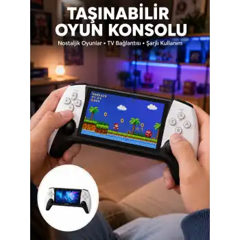 Kompakt ve Hafif Retro Oyun Konsolu 1000 Klasik Oyun Dahil