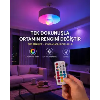 Kumanda Destekli Çok Renkli Akıllı LED Ampul Yeni Nesil