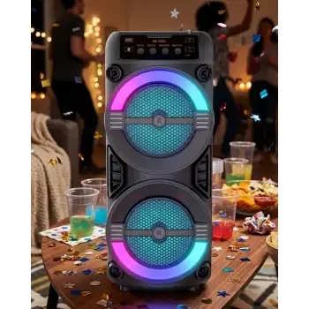 LED Işıklı Kablosuz Bluetooth Hoparlör USB TF Kart Destekli