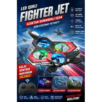 Led Işıklı Oyuncak Drone Fighter Jet Tasarımlı Uzaktan Kumandalı Uçak