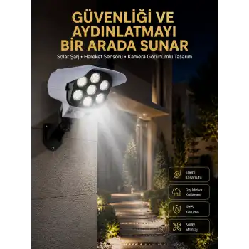LED Lamba-Güneş Paneli Destekli Uzaktan Kumandalı Solar LED Lamba