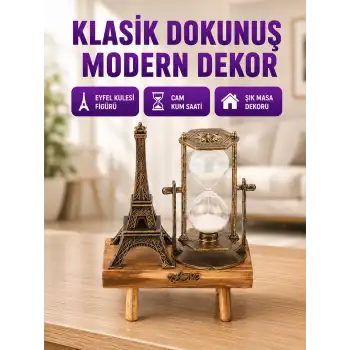 Masa Üstü Ahşap Kum Saati – Dekoratif, Dayanıklı ve Şık