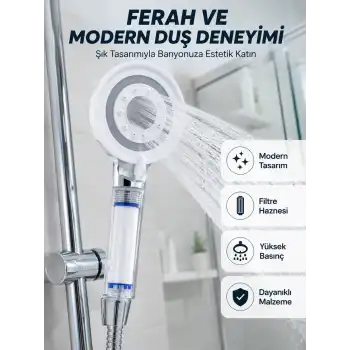Mineral Taşlı Filtreli Duş Başlığı Güçlü Su Basınçlı Banyo Başlığı