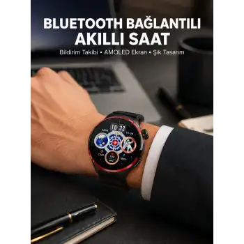 NFC Destekli Akıllı Saat AMOLED Ekranlı Şık Tasarım Yeni Nesil