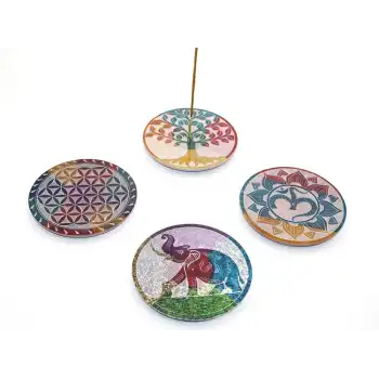 Obsidian Taşı Yuvarlak Tütsülük