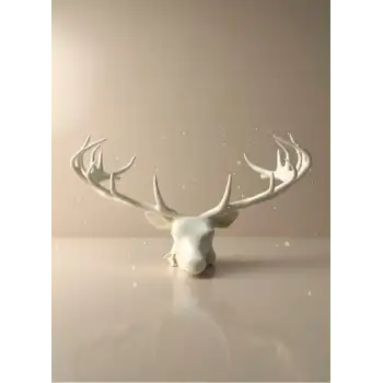 odern Geyik Başı Biblo 25 cm Zarif Masa Üstü Dekor