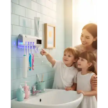 Otomatik Diş Macunu Sıkmalı UV Diş Fırçası Tutucu