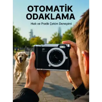 Otomatik Odaklamalı 4K Dijital Kamera 2.4 İnç HD Ekran