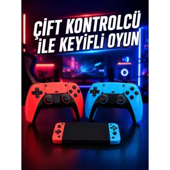 Oyun Konsolu Kablosuz Kontrolcülü Retro Oyun Eğlence Sistemi
