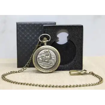 Özel Kutulu Tren Temalı Köstekli Saat Alk4670