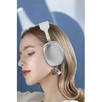 P9 Plus Kablosuz Kulak Üstü Bluetooth Kulaklık Beyaz Yüksek Ses Kaliteli