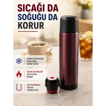 Paslanmaz Çelik Vakumlu Termos Sıcak ve Soğuk İçecek Termosu