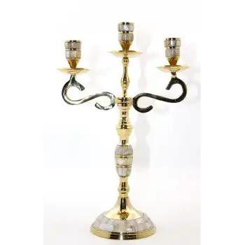 Pirinç Sedefli 3lü Şamdan 18912