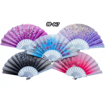 Plastik Kumaş Yelpaze 12li Karışık Ob-047