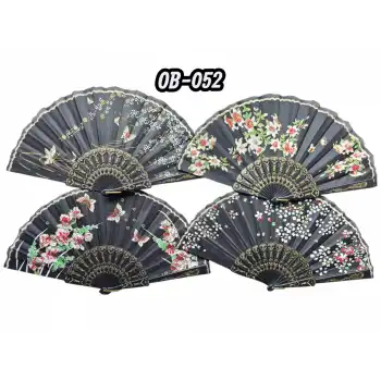 Plastik Kumaş Yelpaze 12li Karışık Ob-052
