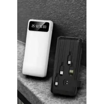 Powerbank 20.000 Mah LCD Ekran USB Lightning Type-C Uyumlu İOS ve Android