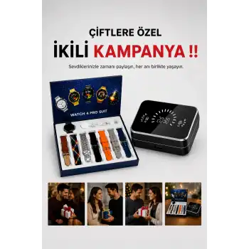 Powerbank Aynalı Bluetooth Kulaklık Ve Akıllı Saat Seti ANC Özelliği Dokunamatik