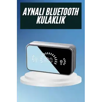 Powerbankli Bluetooth Kulaklık Yüksek Ses Aynalı Çift Dijital Gösterge Ekranı