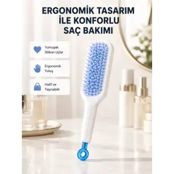 Pratik Mekanizmalı Saç Tarağı – Kendi Kendini Temizler, Taşınabilir