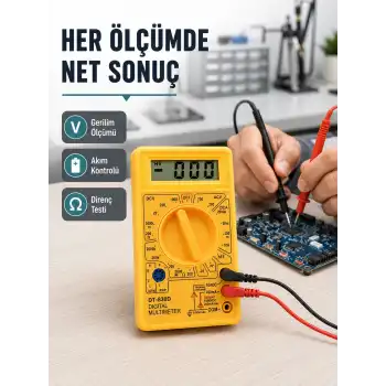 Profesyonel Dijital Multimetre Volt Amper Direnç Ölçümü Yeni Nesil