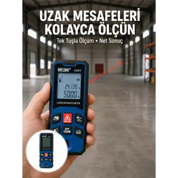 Profesyonel Lazer Metre Hassas Ölçüm ve Dijital Ekran Yeni Nesil