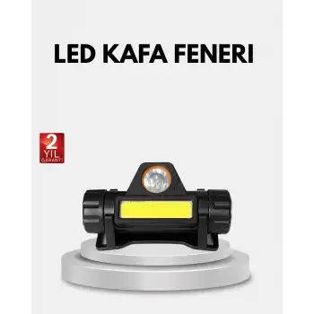 Profesyonel Şarjlı LED Kafa Lambası – Uzun Mesafe + Ortam Aydınlatması