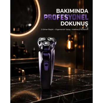 Profesyonel Şarjlı Tıraş Makinesi Ayarlanabilir Başlıklı Kablosuz